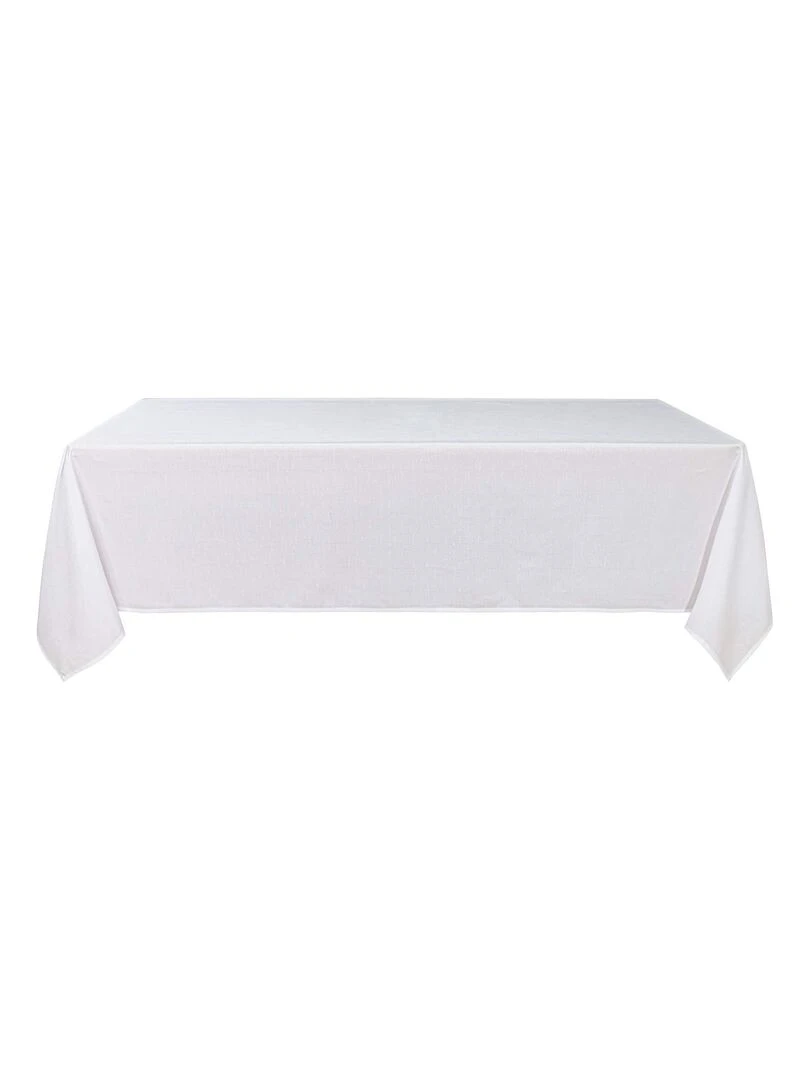 Nappe anti tâches et infroissable       Effet chiné   Blanc