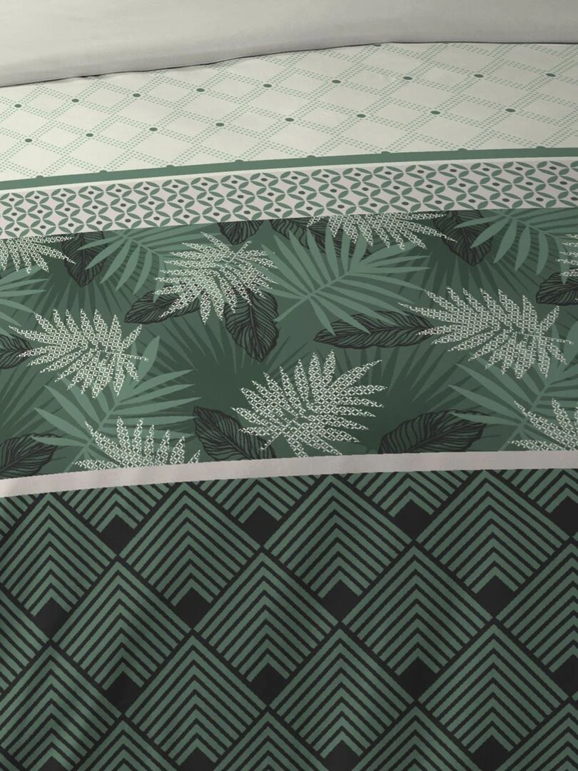 Parure de couette au style feuillu   Vert