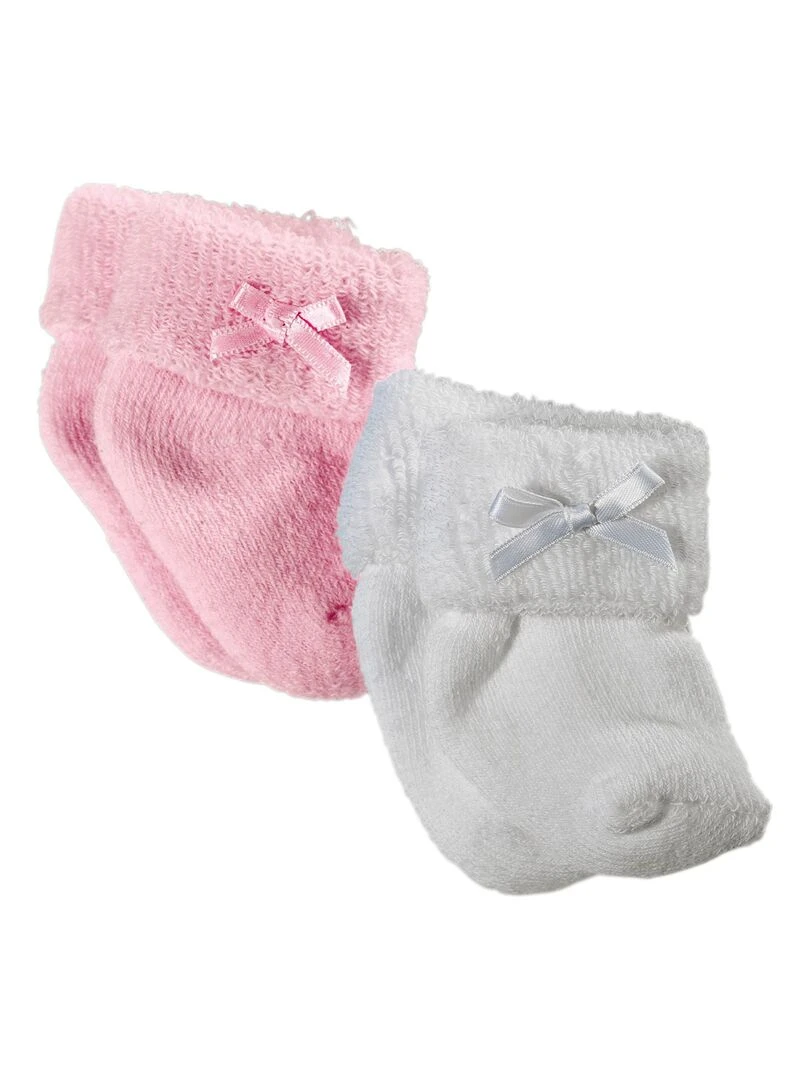 Chaussettes roses et blanches pour poupon de 30 à 46 cm N/A