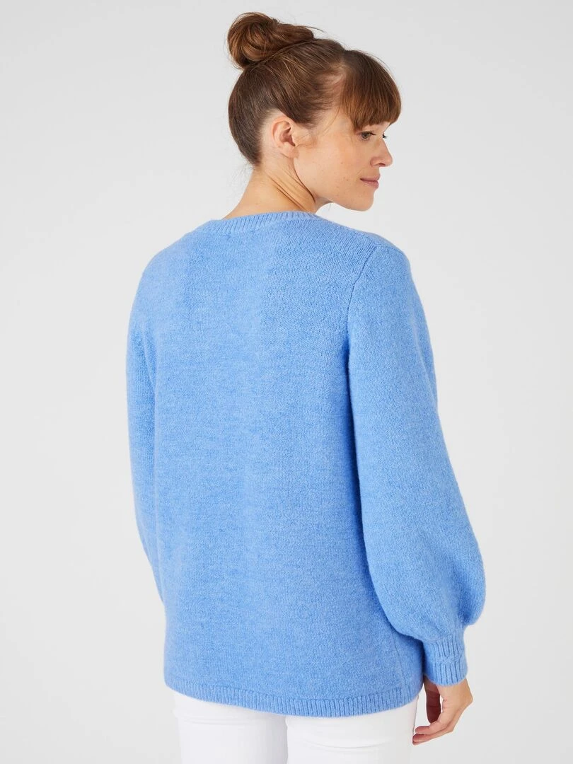 Pull jeu de maille fantaisie Thermolactyl   Damart   Bleu