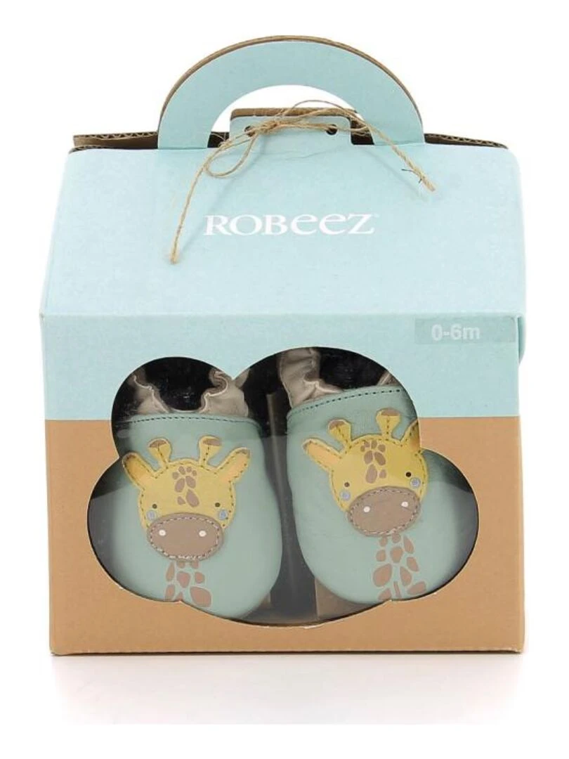 Chaussons Cuir Coffret Garcon   Vert