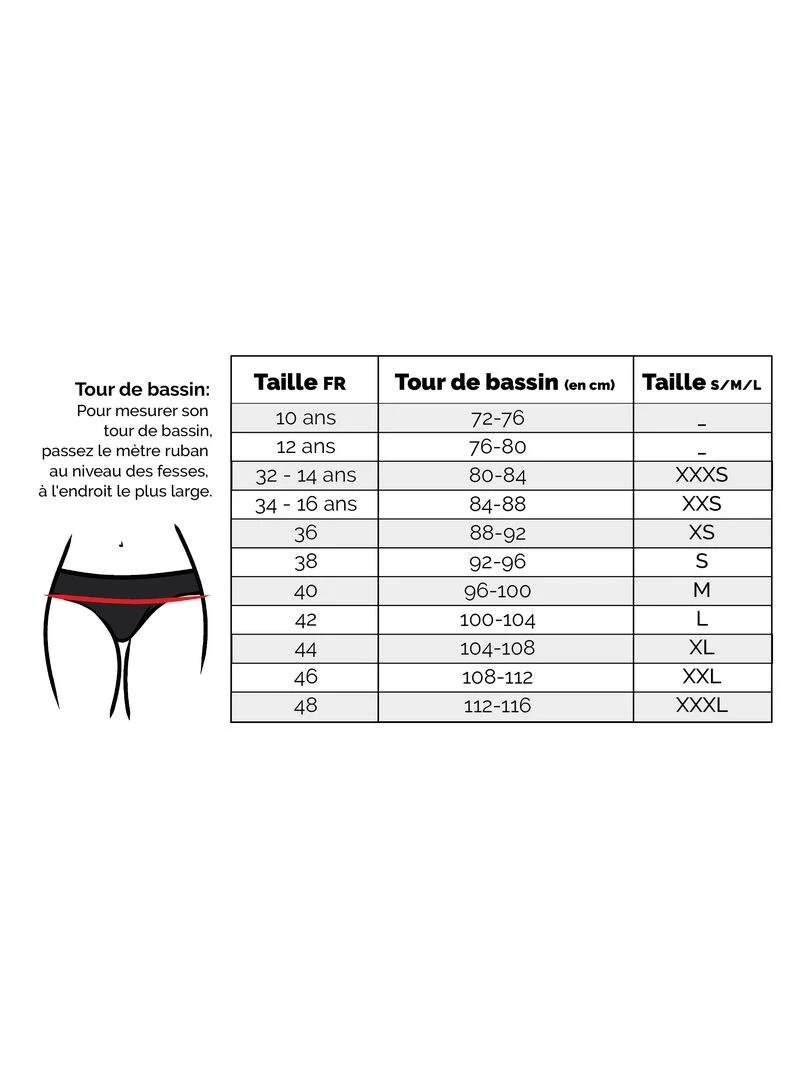 Maillot de bain menstruel SMART    ÉCO RESPONSABLE    Fabrication Française   Noir