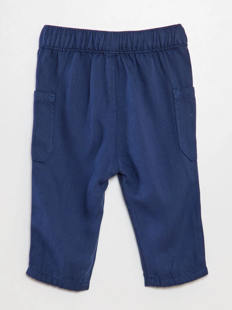 Pantalon fin multipoches Bleu