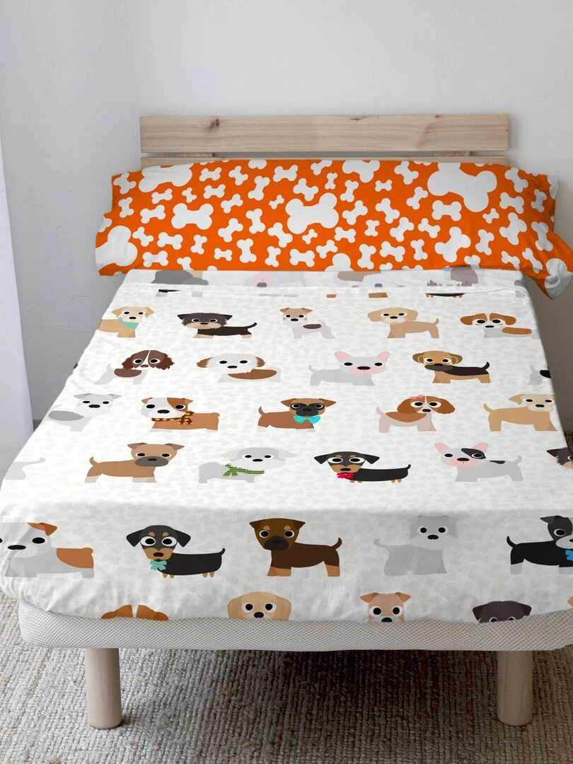Parure de lit 2 pièces Dogs "Happyfriday"   Blanc