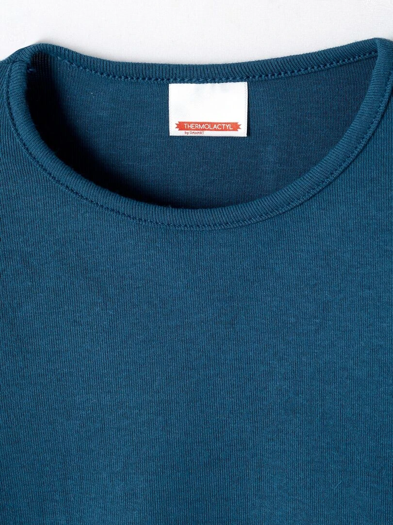 T shirt manches longues mixte Thermolactyl Sensitive Damart Bleu pétrole