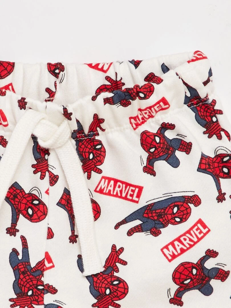 Short en French Terry 'Spider Man' Blanc/rouge