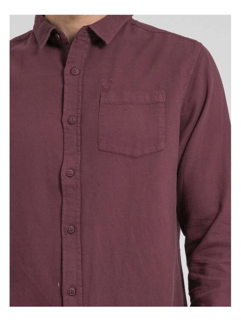 Chemise manches longues pur coton TAMORIS   Bordeaux