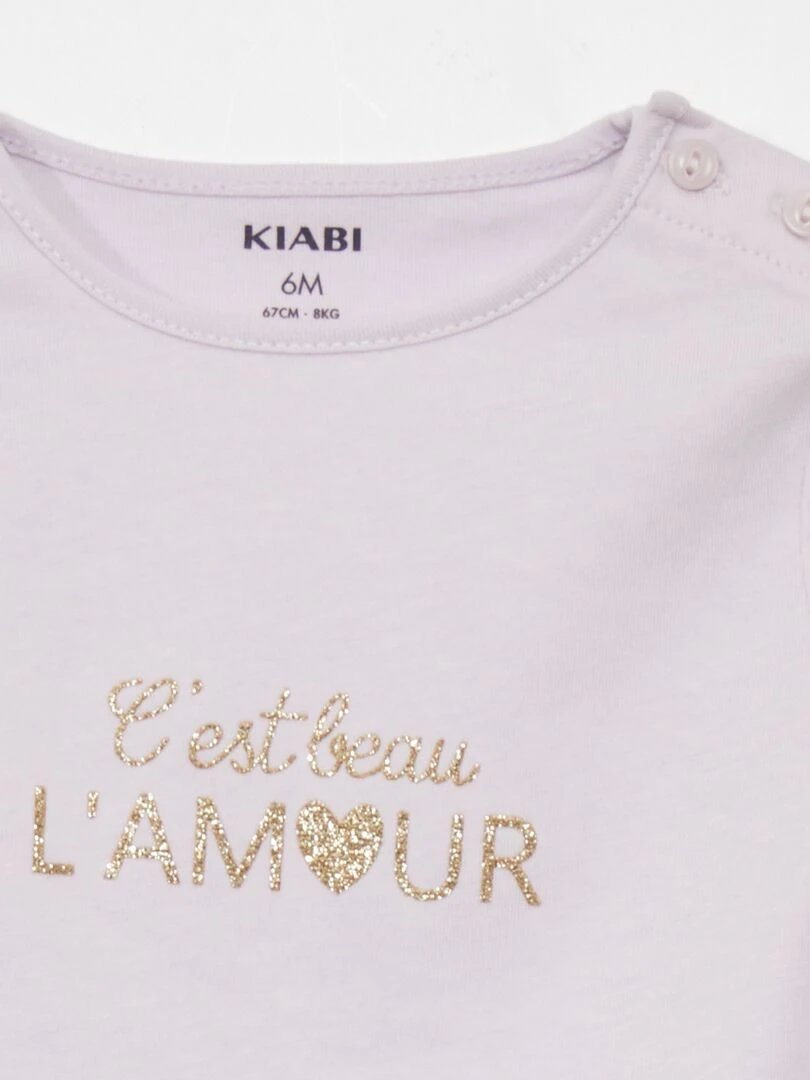 T shirt manches longues imprimé Lila
