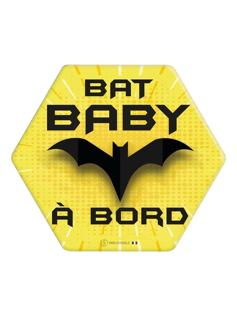 Adhésif / Autocollant bébé à bord Bat Baby Jaune