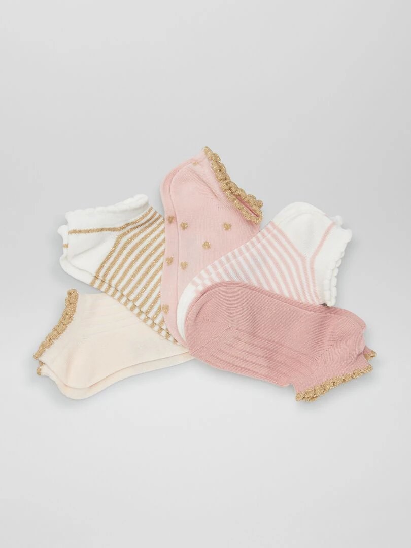 Lot de 5 chaussettes fantaisies Rose
