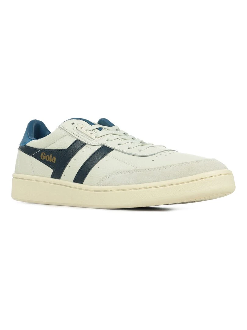 Baskets Gola Contact Leather Blanc Bleu marine
