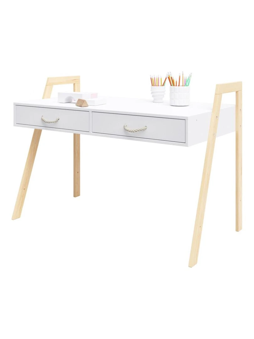 Lit bébé évolutif et Bureau 2 en 1 LIV 120x60 cm Blanc