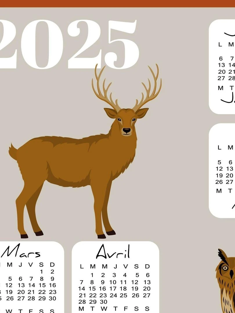 Torchon les animaux de la fôret Beige