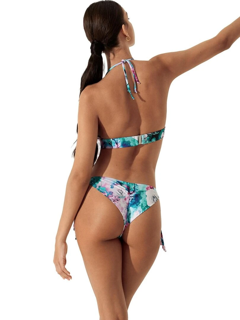 Bas maillot slip de bain taille basse à nouettes Japan   Bleu