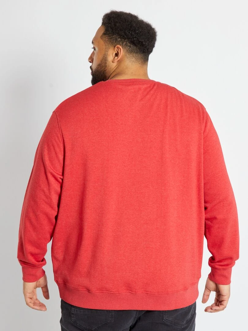 Sweat en molleton uni   Rouge