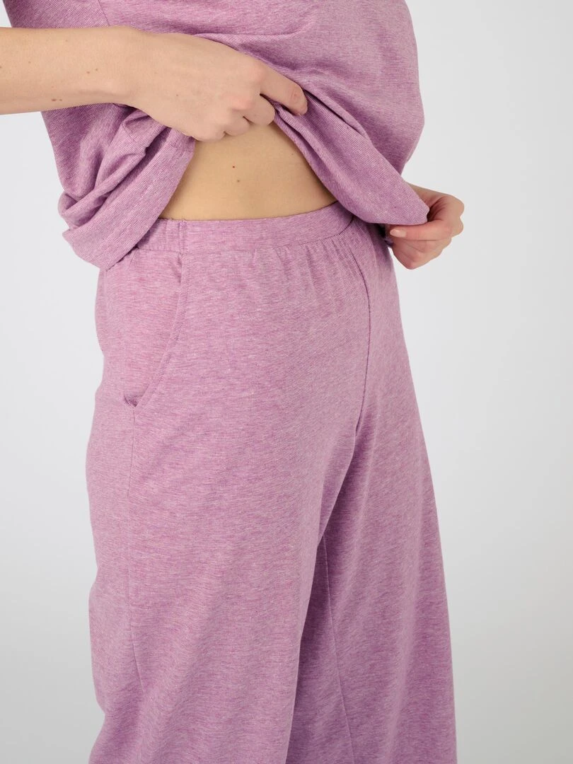 Pyjacourt détails tressés maille jersey recyclée* Climatyl Damart Violet