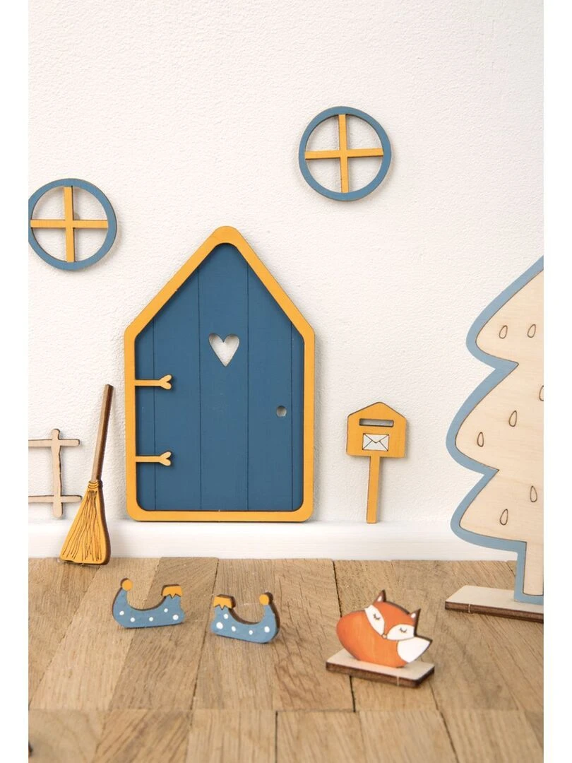 Mini scène de Noël à monter 24 pièces Marron