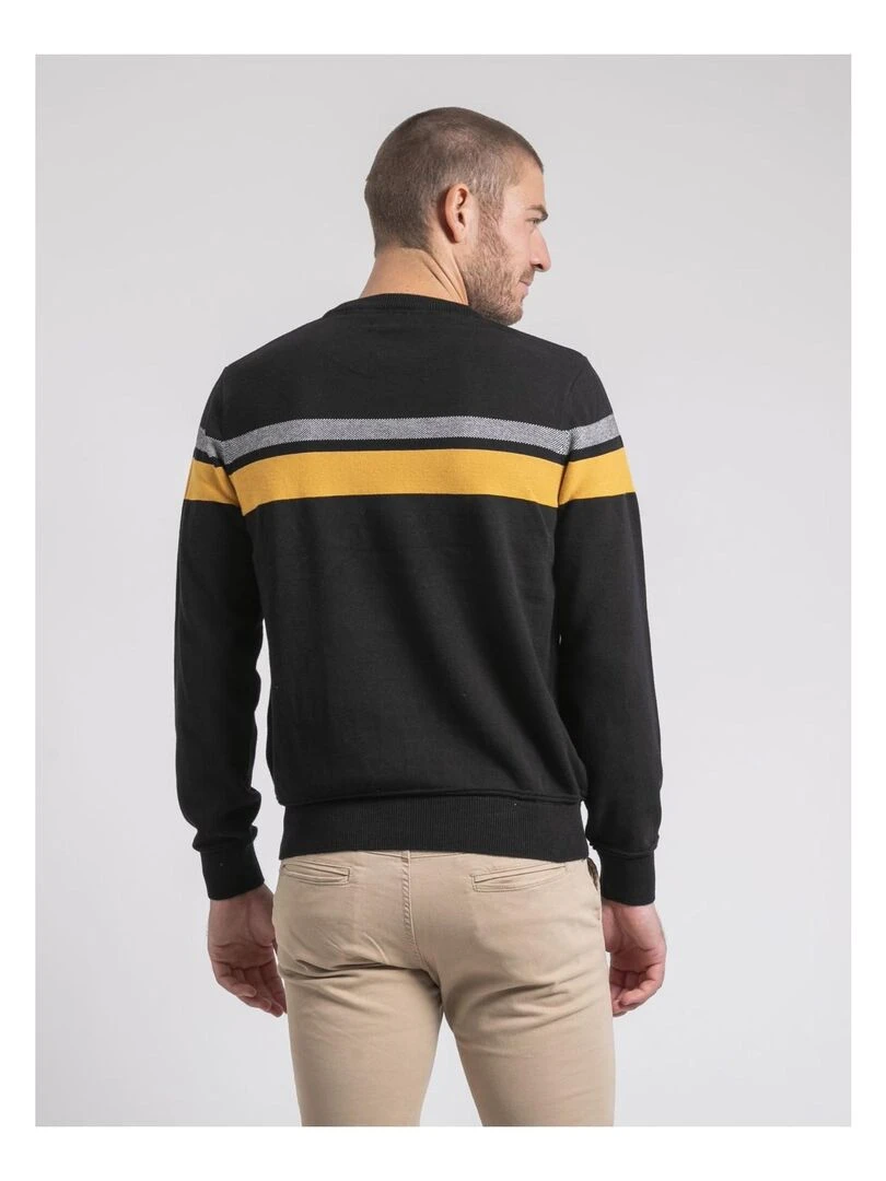 Pull col rond pur coton LORIMAKO Noir