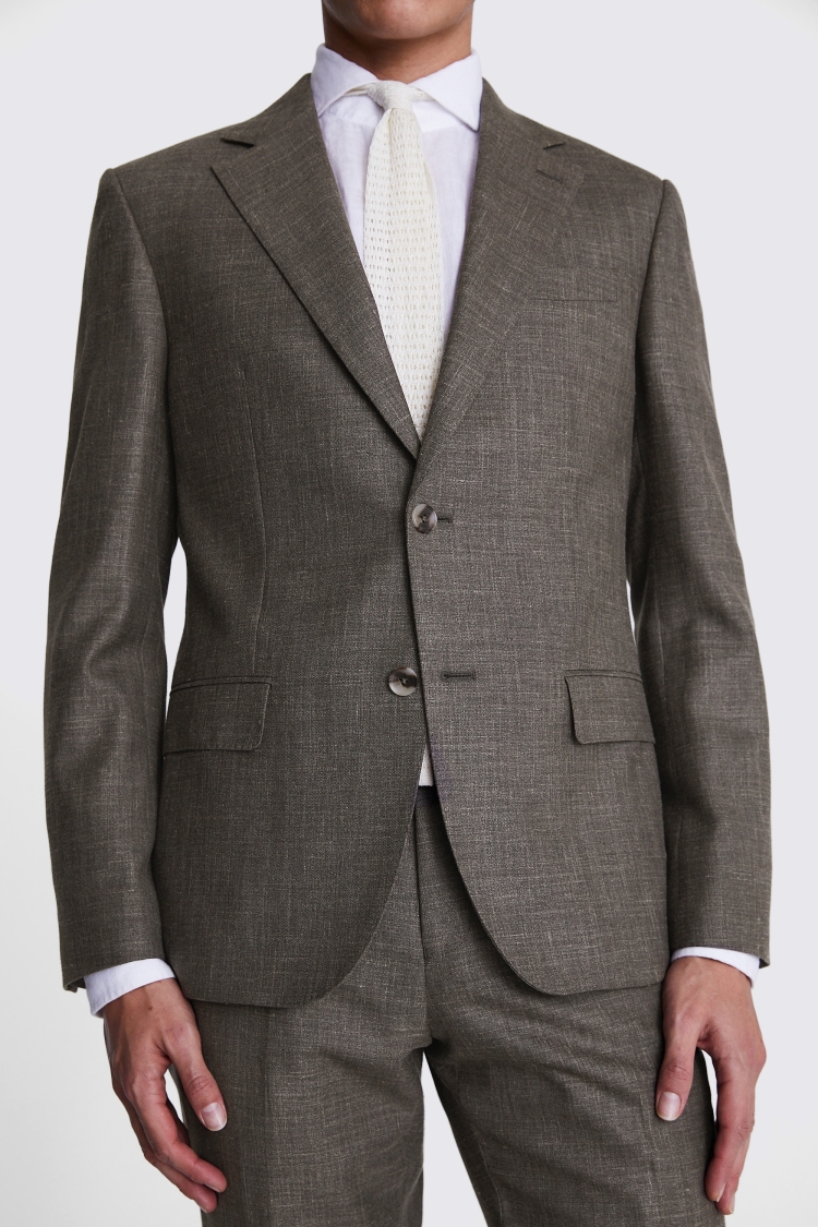 Italian Tailored Fit Brown Jacket   Buy Online at Moss