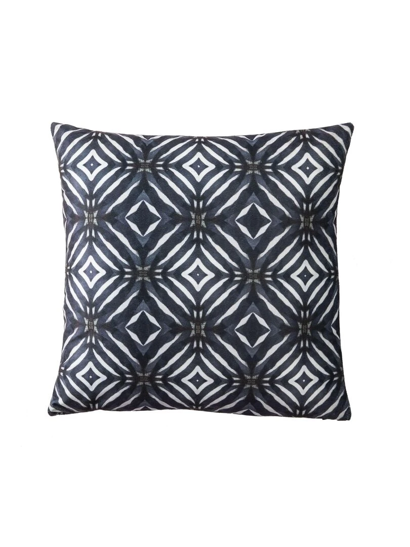 Coussin en velours ZEBRA 'Deko&co' Gris Noir Blanc