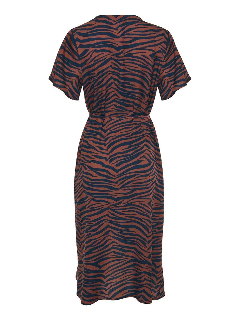 Robe estivale mi longue manches courtes Lima   Marron