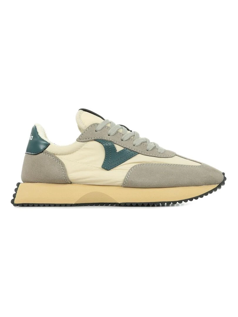 Baskets Victoria Cosmos Retro Nylon Serraje Gris Beige Bleu
