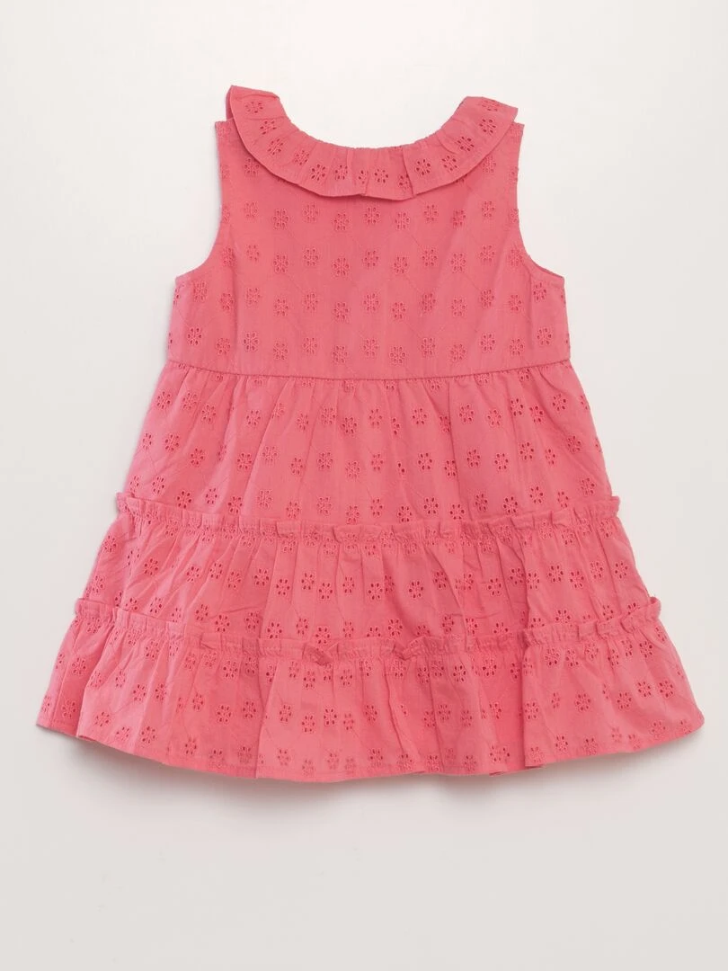 Robe à broderies et bandeau assorti   Rose