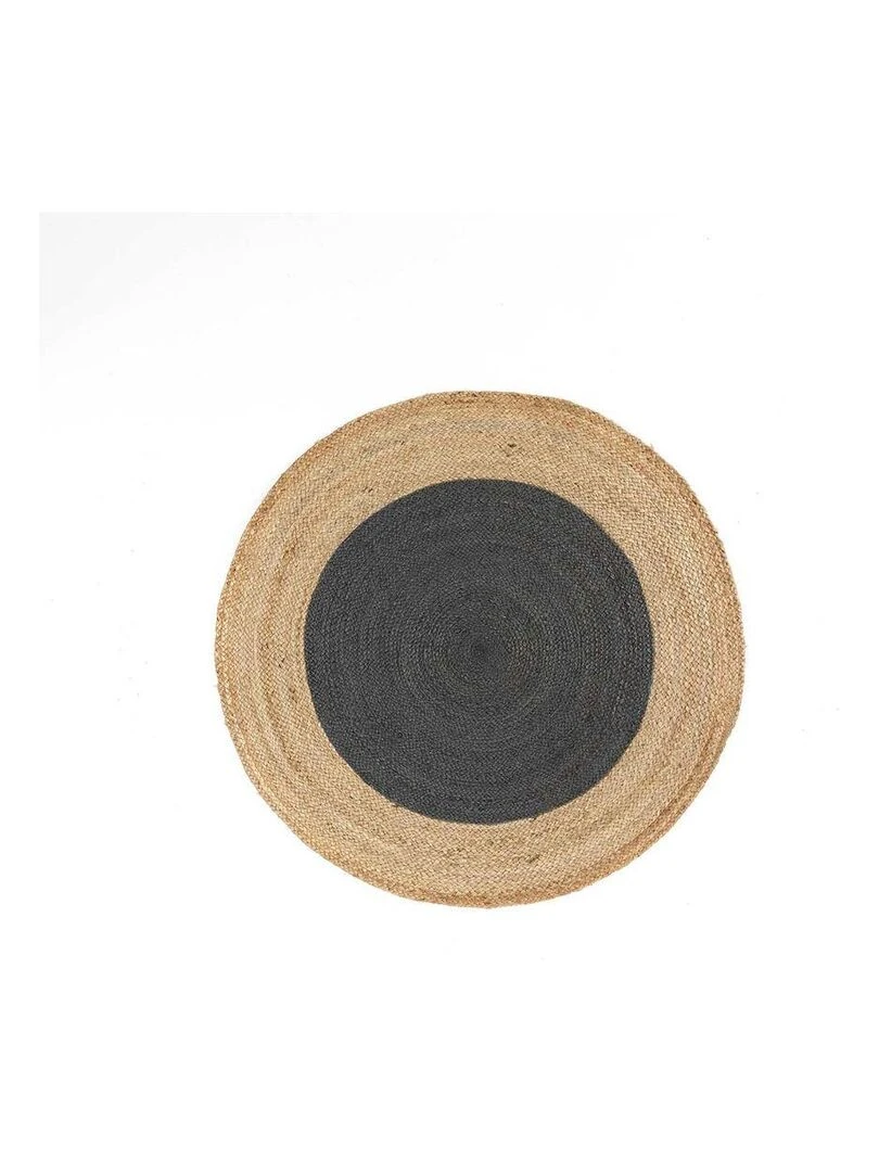 Tapis rond bicolore Napoli gris anthracite