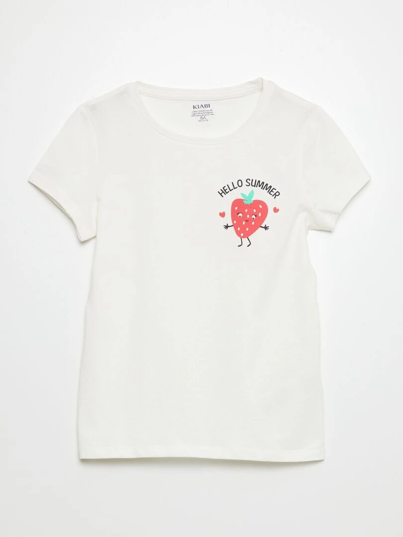 Lot de 3 t shirts imprimés   Blanc/vert