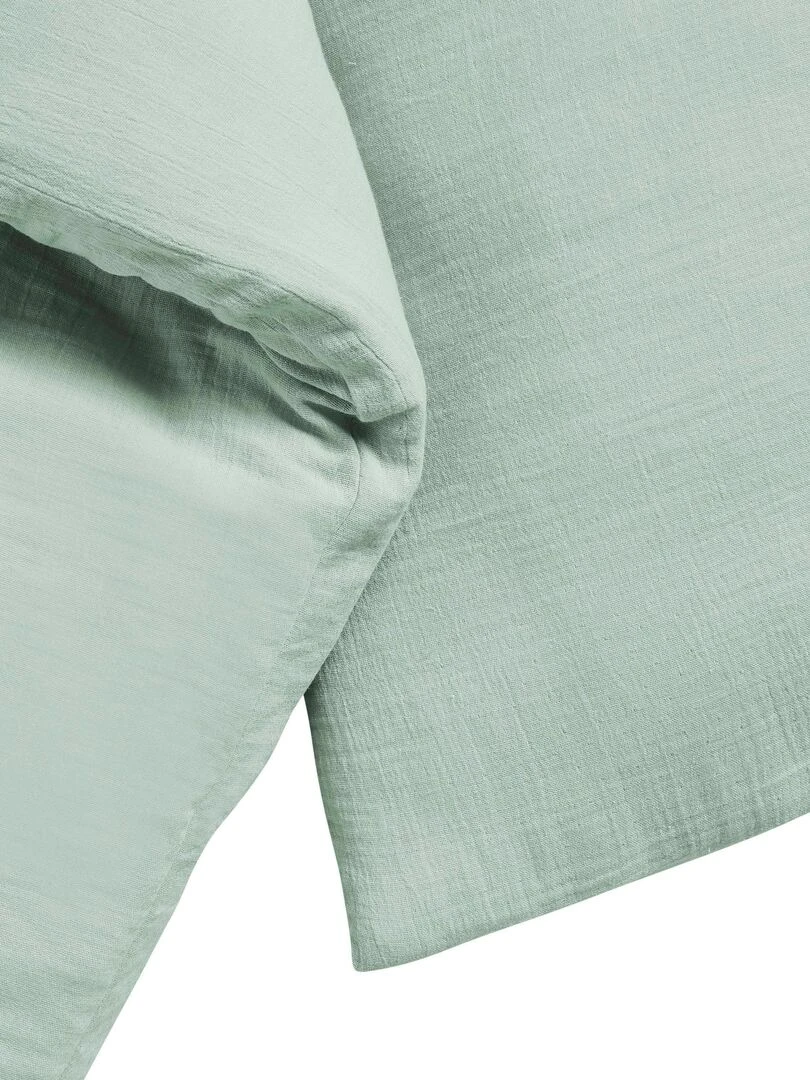 Taie d'oreiller double gaze de coton   'Le Lit de Mon Bébé'   Vert émeraude