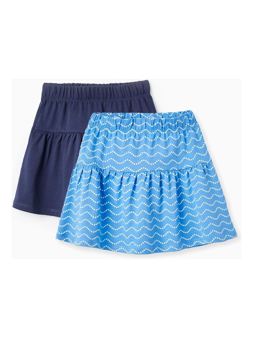 Pack 2 Jupes En Coton Pour Fille 'Pois' EXPLORING AUSTRALIA Bleu foncé