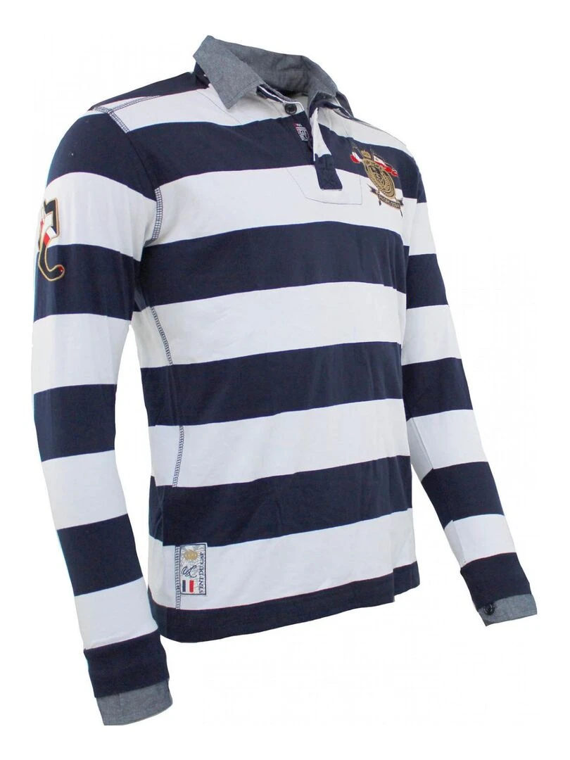 Polo manches longues garçon ECRASTY   VENT DU CAP   Bleu marine
