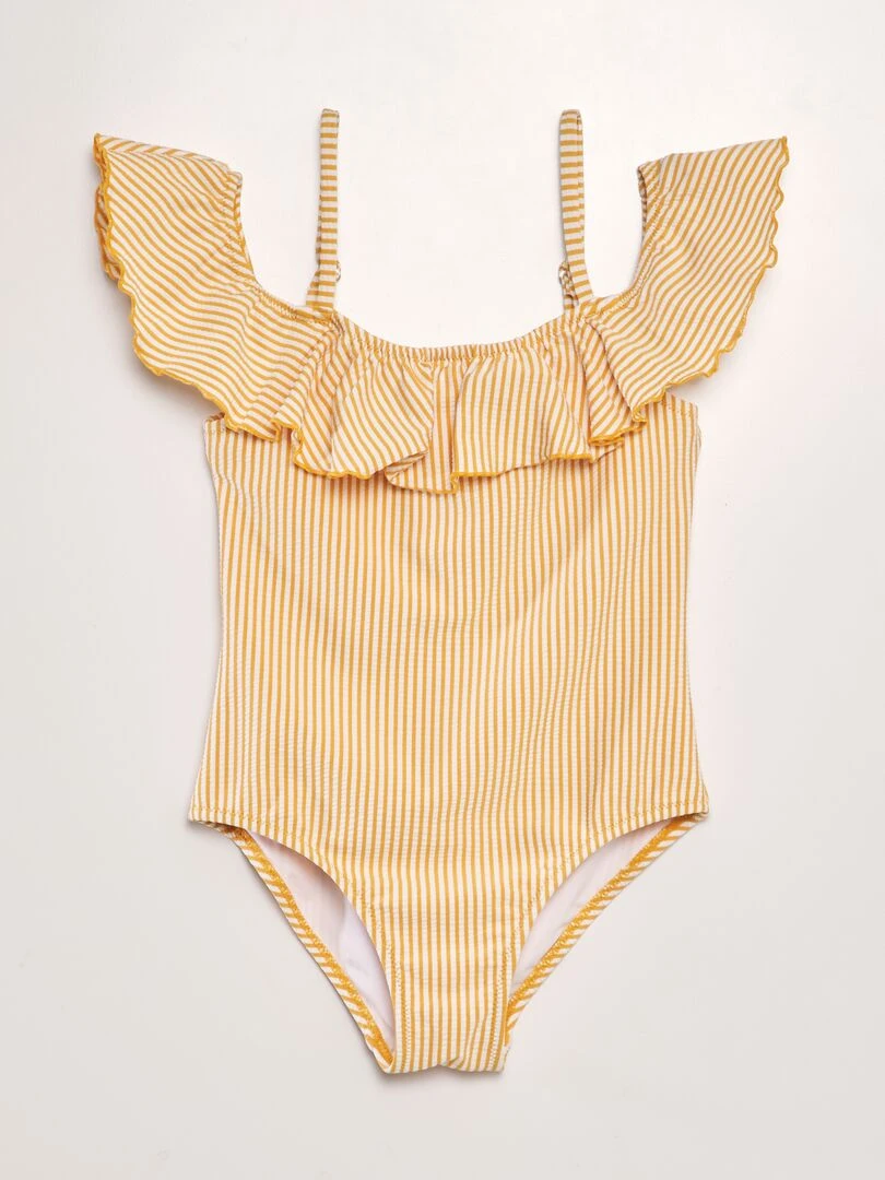 Maillot de bain rayé 1 pièce Jaune