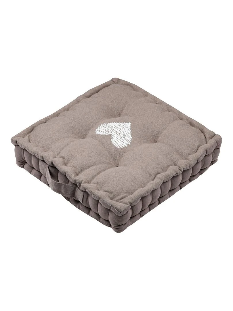 Coussin de sol 45x45 cm Meane taupe coton Beige