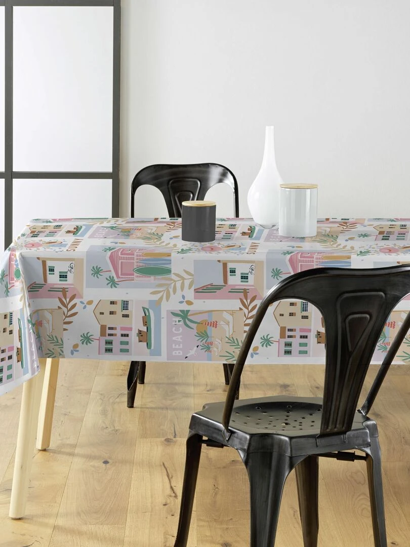 Rouleau de nappe toile ciree Merida beach 20m   Rose