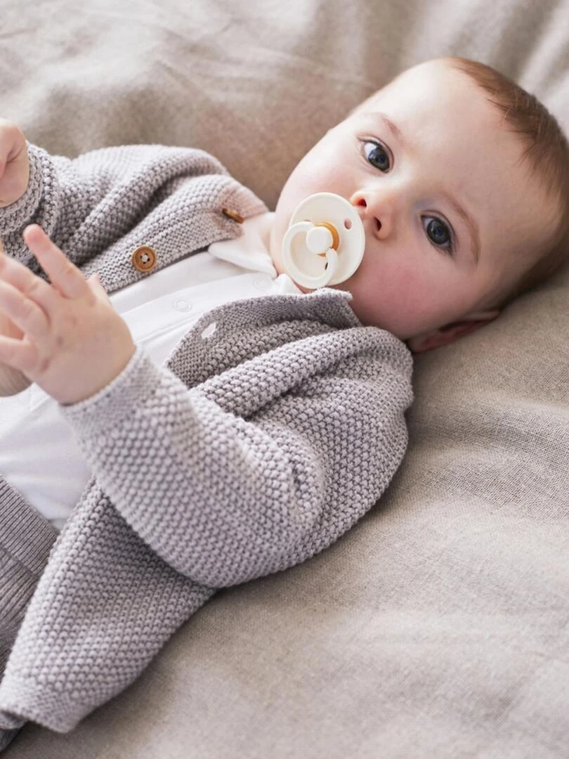 M&m cardigan tricot BIO   Noukie's   Gris