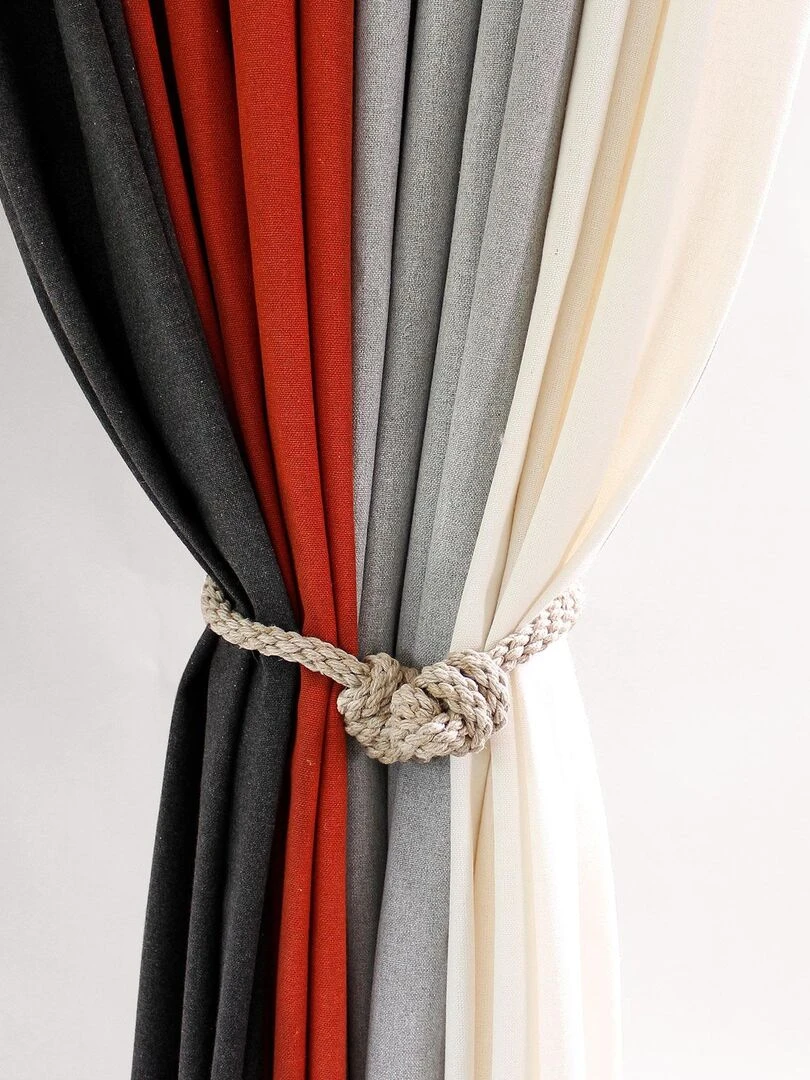 Rideau d'ameublement en coton recyclé   Gris clair