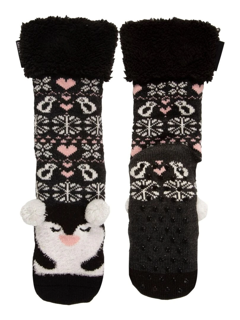 Chaussettes fourrées Femme Pingouin Multicolore