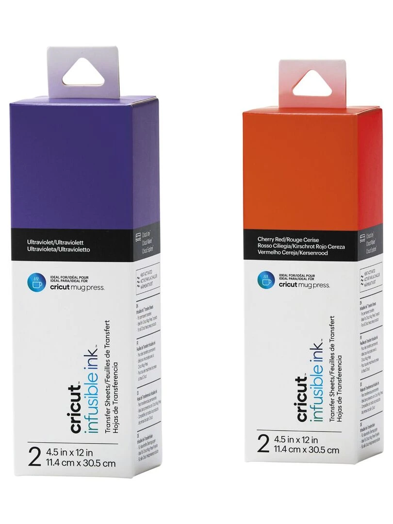 4 feuilles de transfert pour Mug Press Violet + Rouge N/A