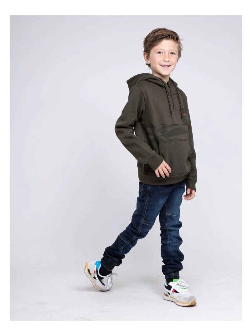 Sweat capuche WASKAL J   Kaki