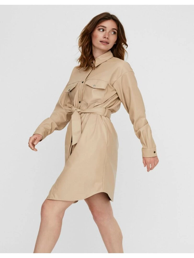 Robe chemise Vero Moda   Beige