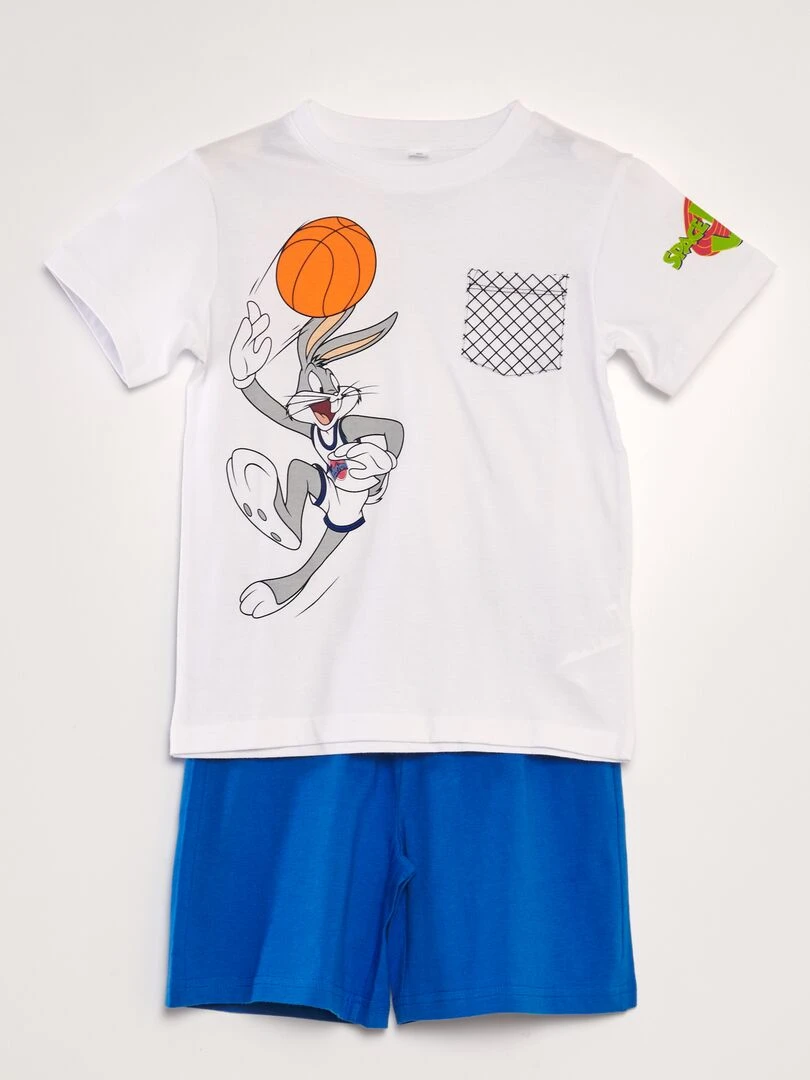 Pyjama court 'Space Jam' Blanc