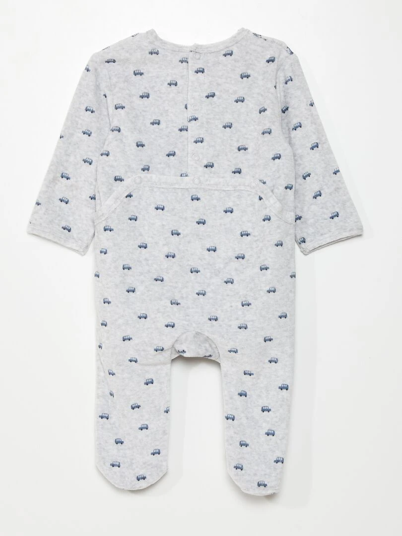 Pyjama dors bien en velours   Gris 'voiture'