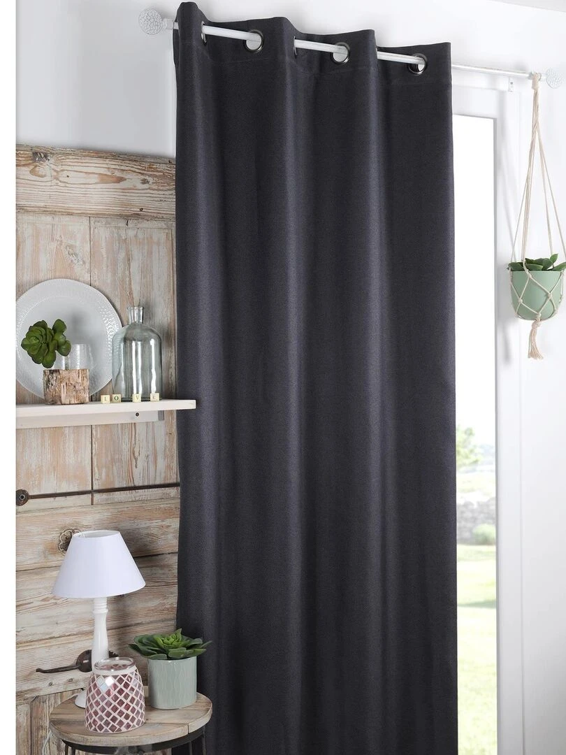Rideau occultant doublure polaire   gris anthracite