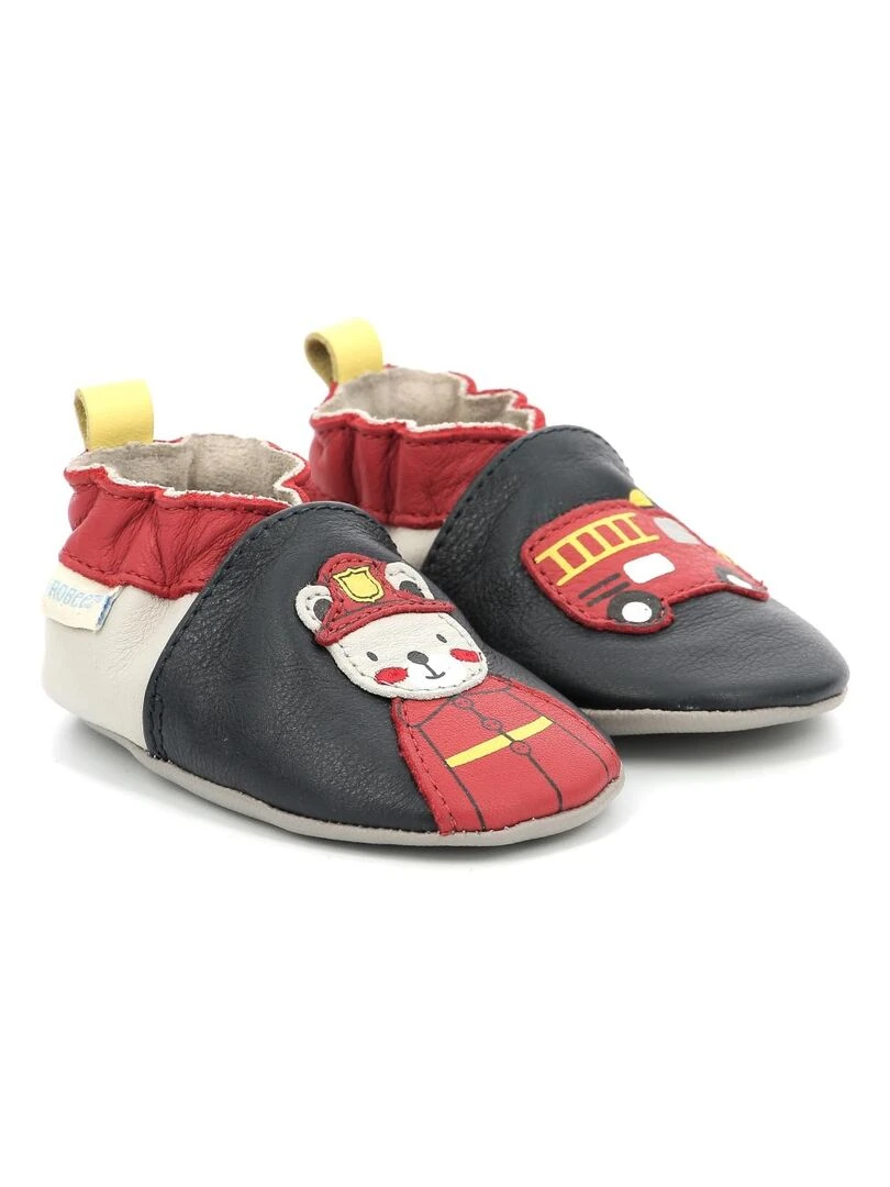 Chaussons Cuir Fireman Plg Bleu marine