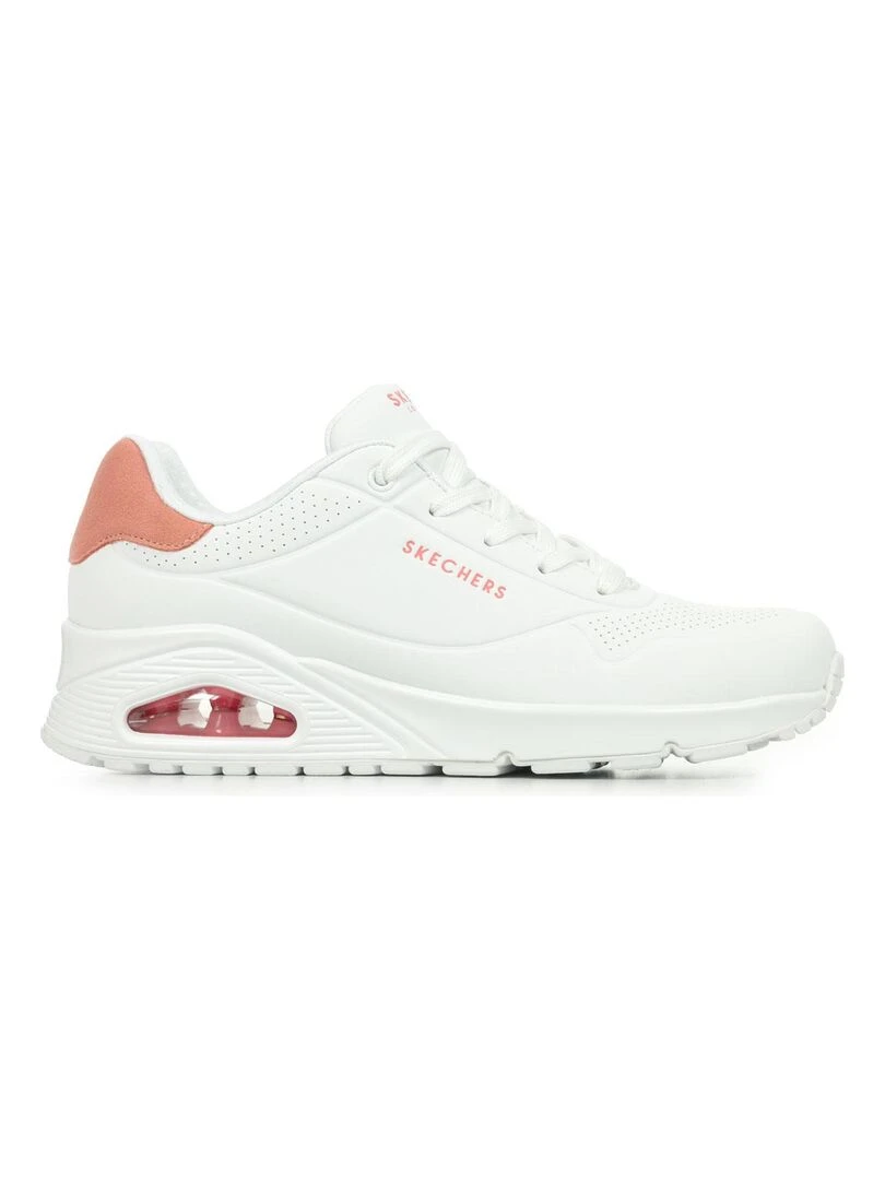 Baskets Skechers Uno Pop Back Blanc Rose