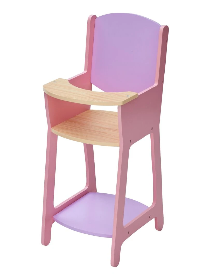 Chaise haute en bois de poupée poupon de 40 cm jouet enfant rose violet Olivia's Little World N/A