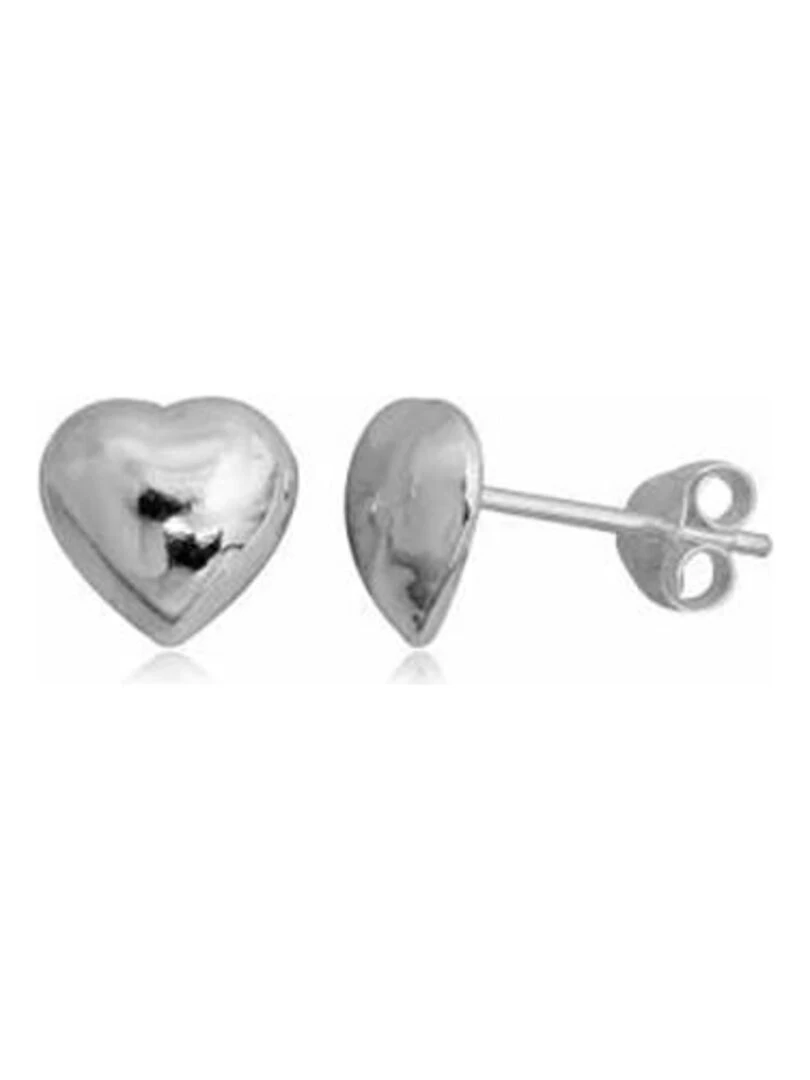 Boucles d'oreille coeur en argent Bijoucolor Argent