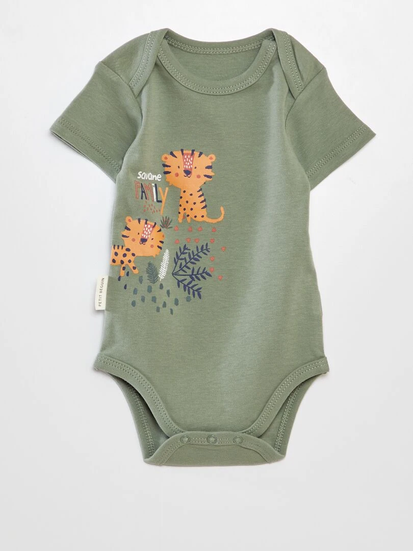 Lot de 2 bodies imprimés 'Petit Béguin'   Vert/blanc