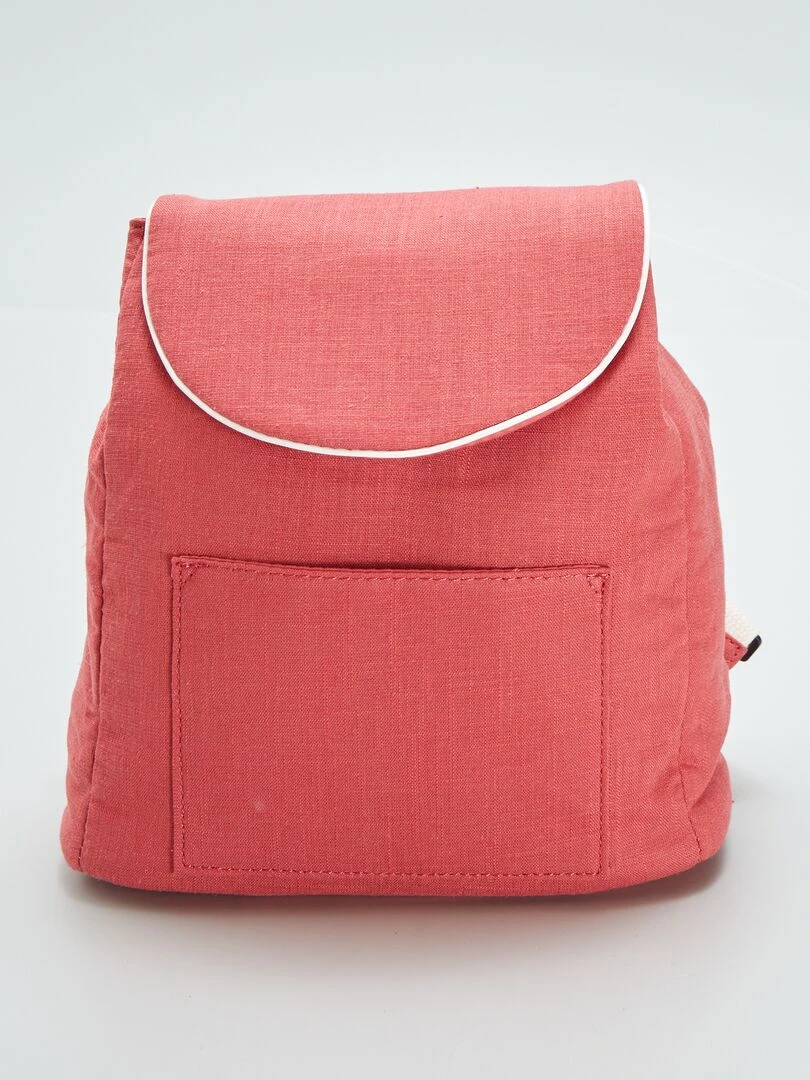 Sac à dos en lin mélangé   Rouge